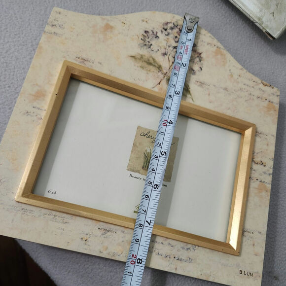 NEW Cheri Blum Gold Hydrangea Photo Frame Floral Garden Fetco - Picture 5 of 9